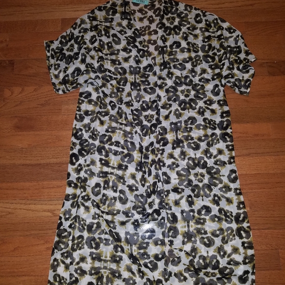 Women's Karlie Sheer Robe Size Large Animal Print - Picture 2 of 7
